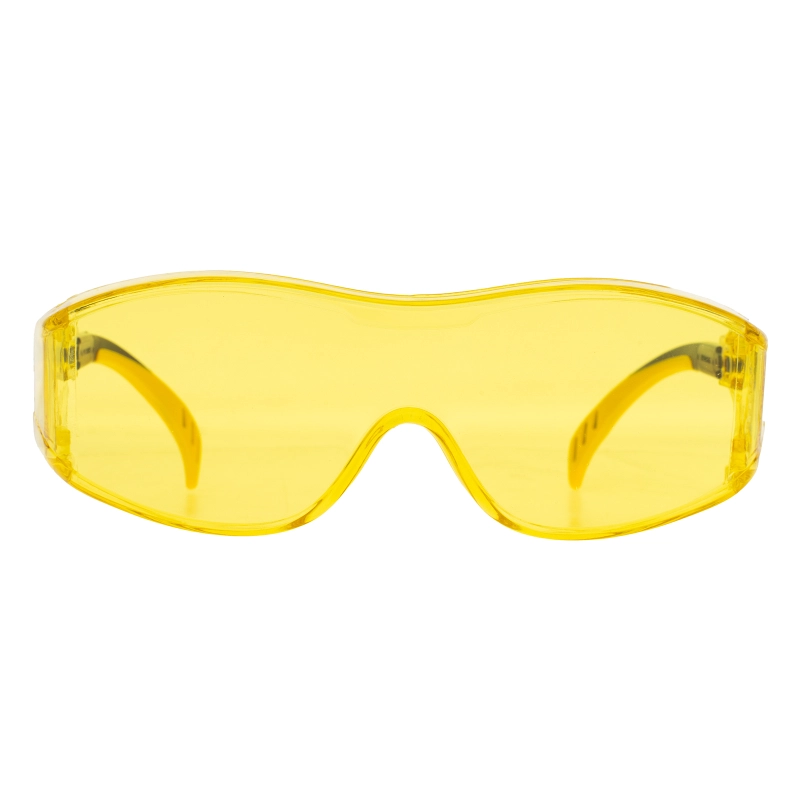 Очки защитные открытые, поликарбонатные, увеличенная желтая линза, регулируемые дужки Denzel (89202)