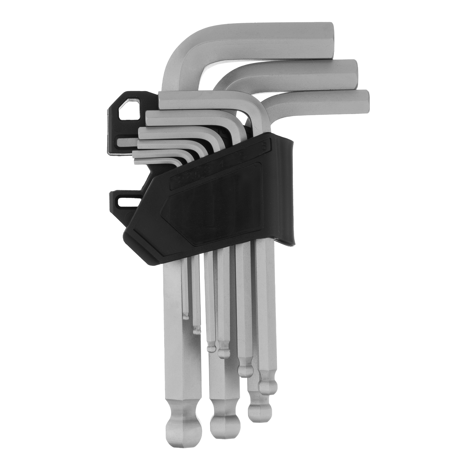 Набор ключей имбусовых, HEX, 2-12 мм, CrV, 9 шт., с шаром Сибртех (123637)