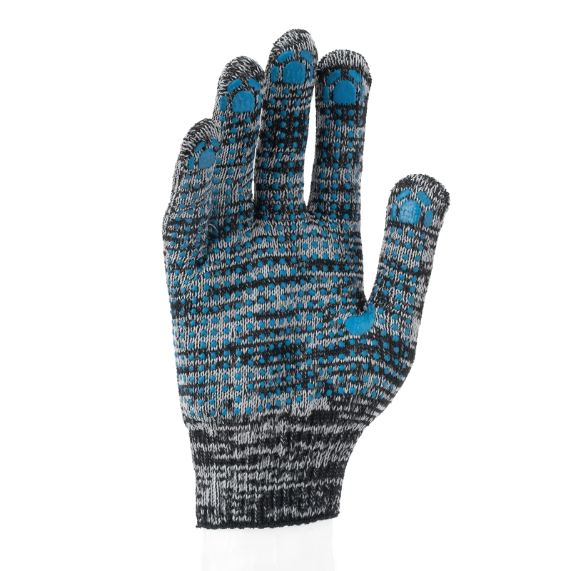 Перчатки х/б, меланж, ПВХ покрытие, "Точка", 10 класс (67789)