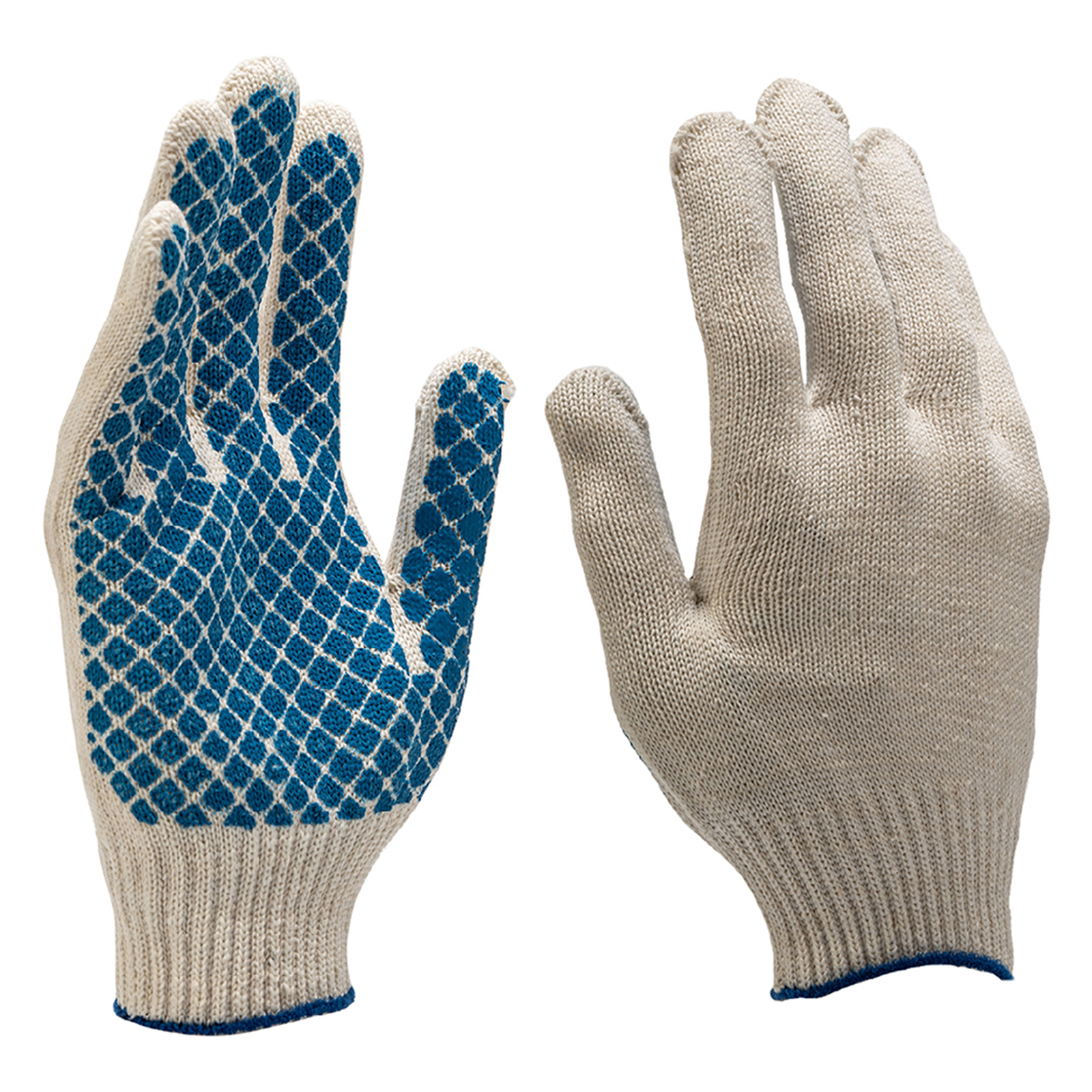 Перчатки х/б, ПВХ покрытие, "Шахматный облив", 10 класс (67713)