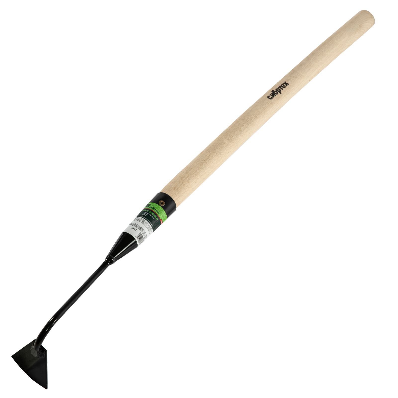 Мотыга стальная, 60 х 80 х 780 мм, узкая, деревянный черенок, Сибртех (62312)