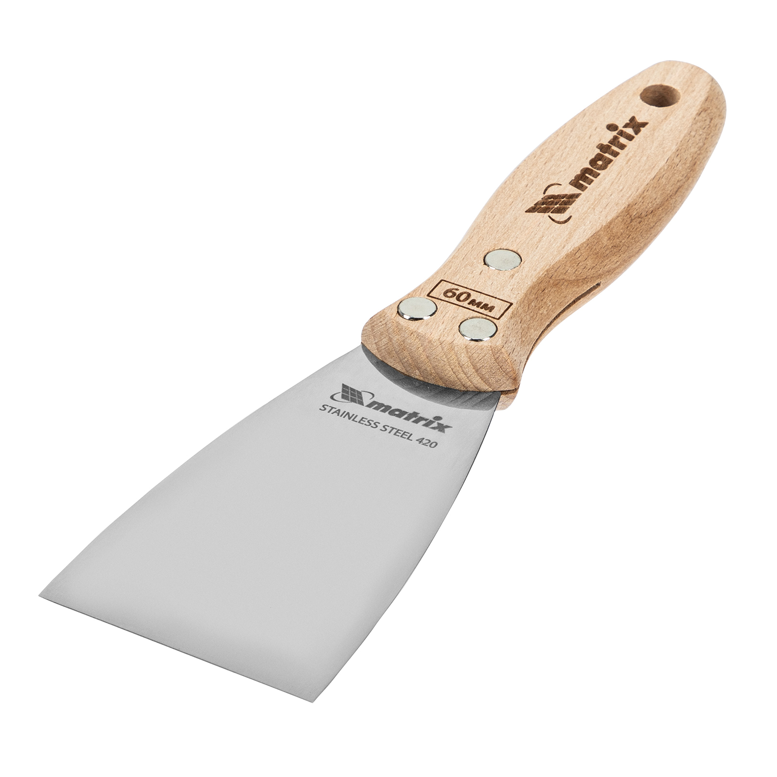 Шпательная лопатка из нержавеющей стали, 60 мм, буковая рукоятка, EFP Matrix (85613)