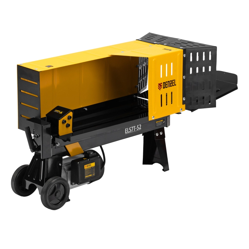 Дровокол электрический ELS7T-52, 2300 Вт, сила раскола 7т, макс. размеры полена D250 x 520 мм Denzel (96905)