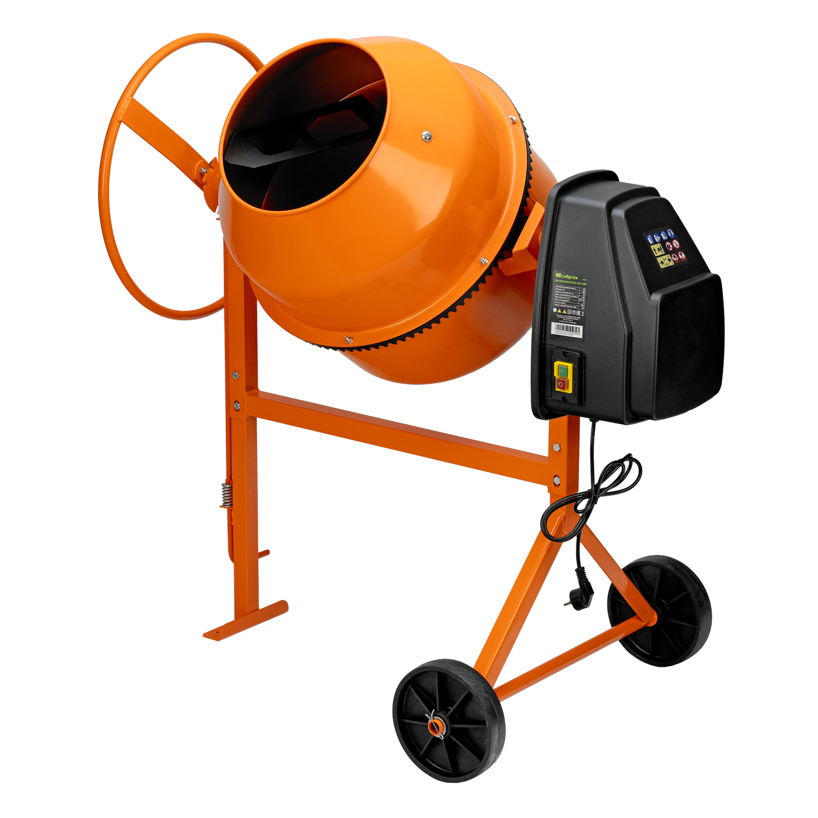 Бетоносмеситель БСЕ-120П, 120 л, 500 Вт, полиамидный венец Сибртех (95506)