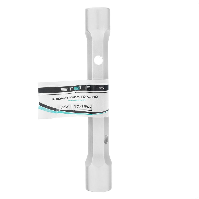 Ключ трубчатый торцевой усиленный, 17х19 мм, CrV Stels (13774)
