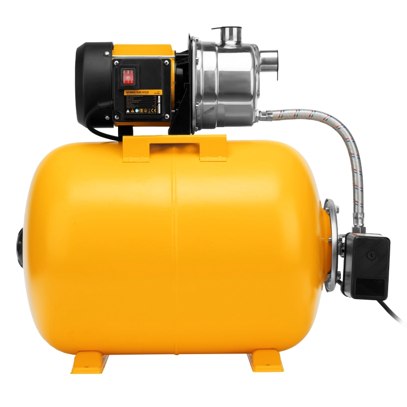 Насосная станция PSL1100X, 1100 Вт, 3600 л/ч, ресивер 50 л, подъем 45 м, нержавейка Denzel (97311)