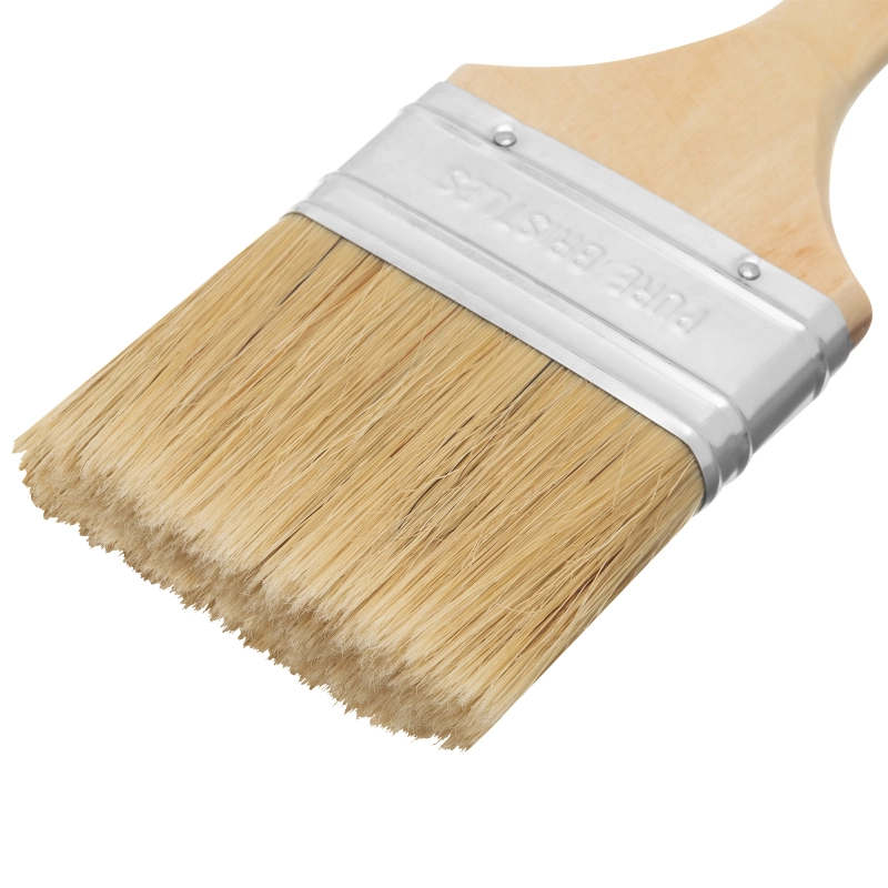 Кисть плоская "Евро" 3", натуральная щетина, деревянная ручка MTX (83056)