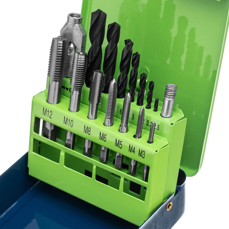 Набор сверл 2.5-10.2, метчиков М3-М12, 15 предметов Сибртех (77305)