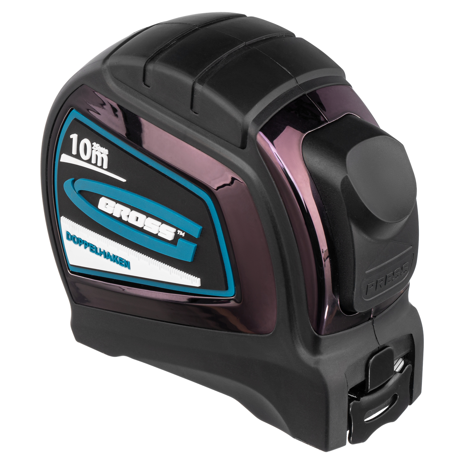 Рулетка "Doppelhaken",10 м x 25 мм,двухсторонний зацеп,Нейлон,двусторонняя шкала,автоматическая фиксация Gross (31126)