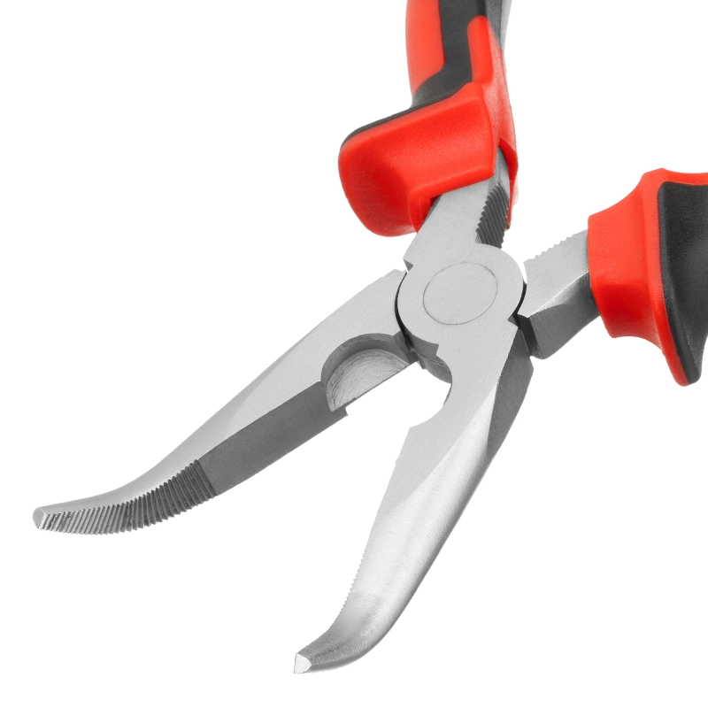 Длинногубцы изогнутые Nickel, 180 мм, никелированные, двухкомпонентные рукоятки Matrix (17422)