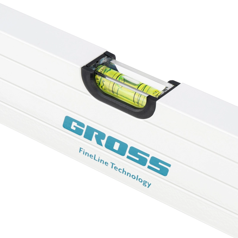 Уровень алюминиевый, 1000 мм, усиленный, рукоятки, фрезерованный, 3 глазка, магнитный Gross (34372)