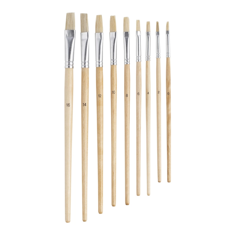 Набор кистей для тонких и деликатных работ, плоские, 9 шт. MTX (84117)