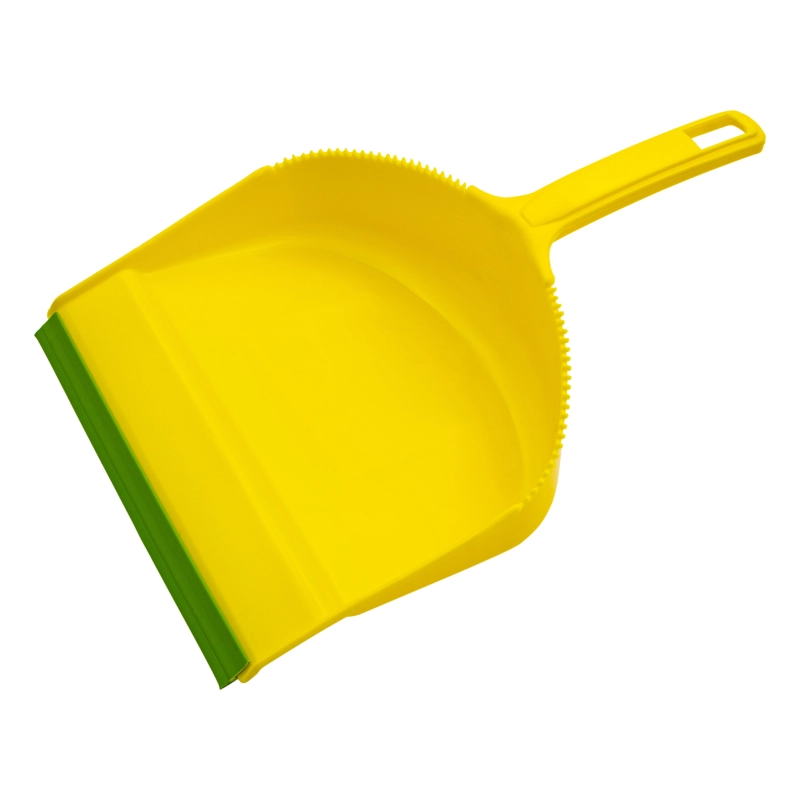 Набор: совок с кромкой 330 x 225 мм и щетка-сметка 285 мм, желтый, Home Palisad (933125)