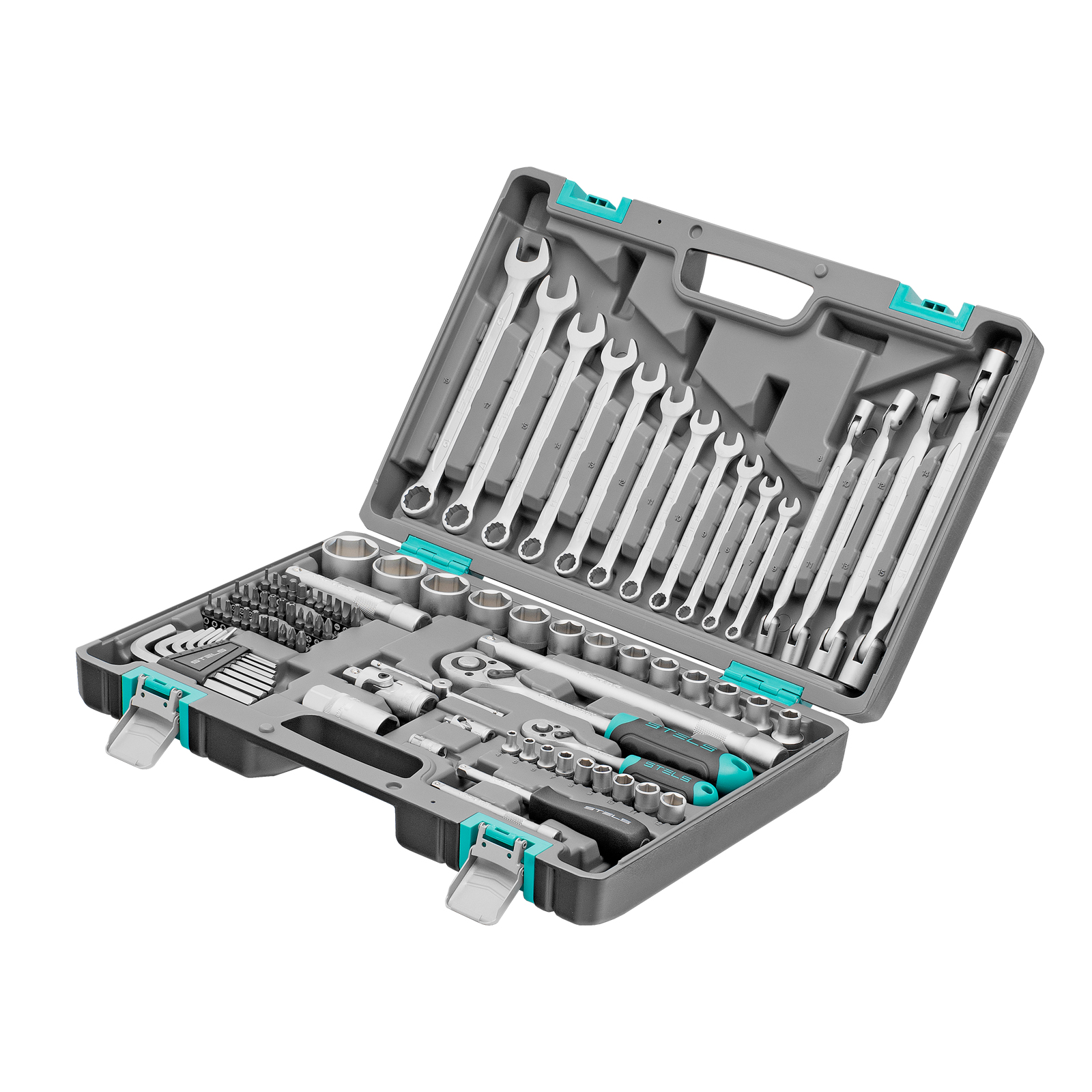 Набор инструментов, 1/2", 1/4", CrV, пластиковый кейс 88 предметов Stels (14109)