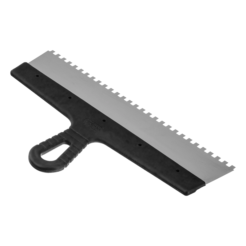 Шпатель  из нержавеющей стали, 350 мм, зуб 6 х 6 мм, пластмассовая ручка Сибртех (85468)