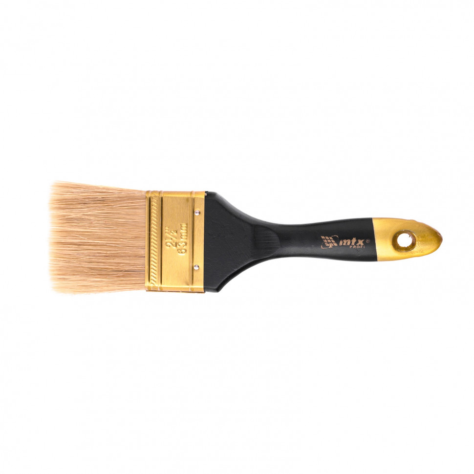 Кисть плоская "Профи" 2.5", натуральная щетина, деревянная ручка MTX (83153)