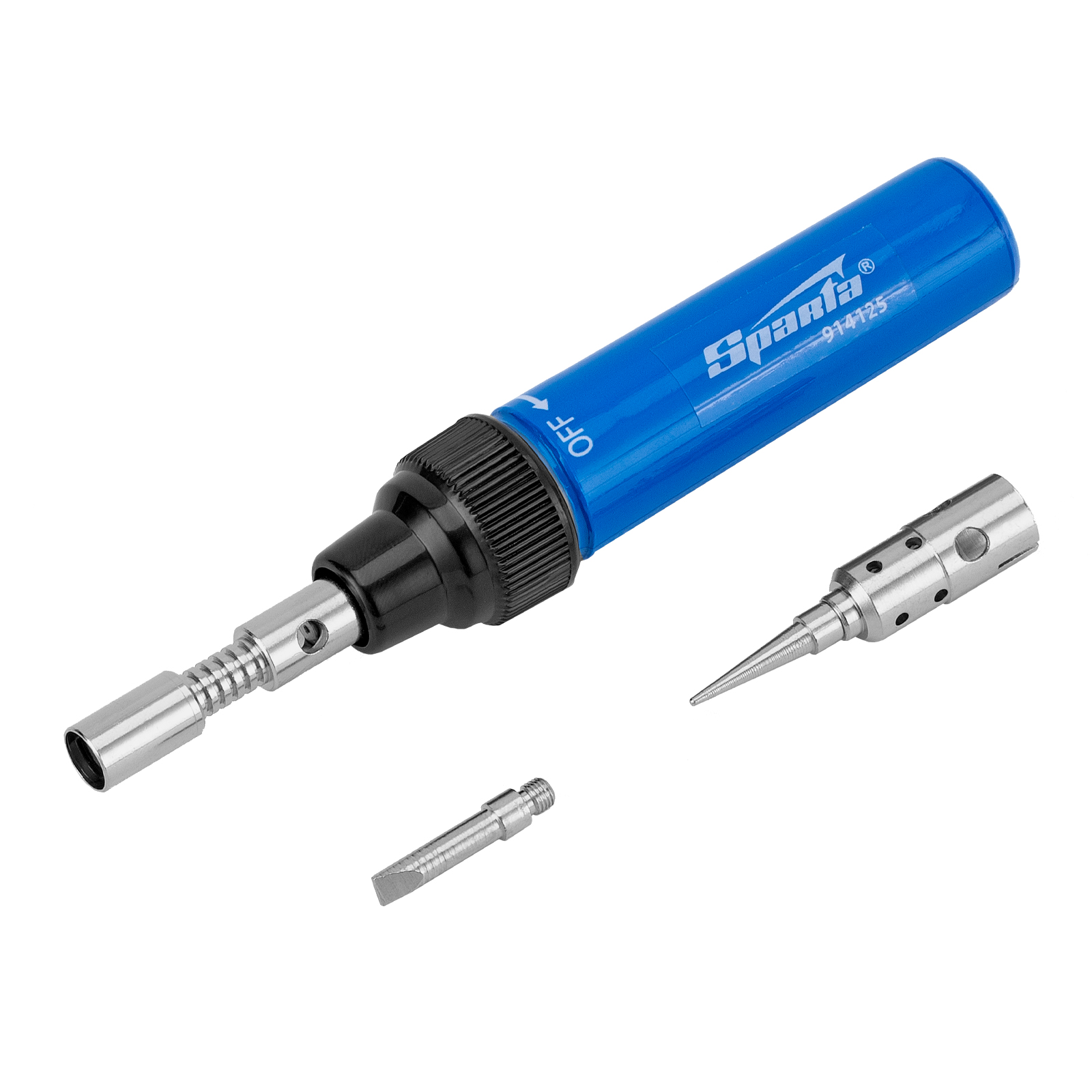 Горелка газовая, тип "Карандаш", 2 насадки для пайки, 130 мм Sparta (914125)