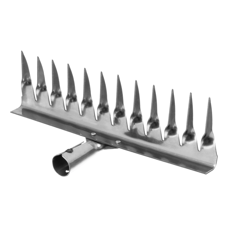 Грабли, нержавеющая сталь, 290 мм, 12 витых зубьев, без черенка, Сибртех (61753)
