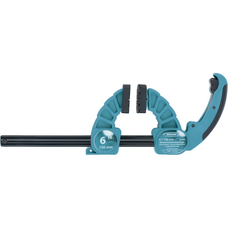 Струбцина реечная быстрозажимная, пластиковый корпус, рычажный храповой механизм, 18"/450 мм Gross (20709)