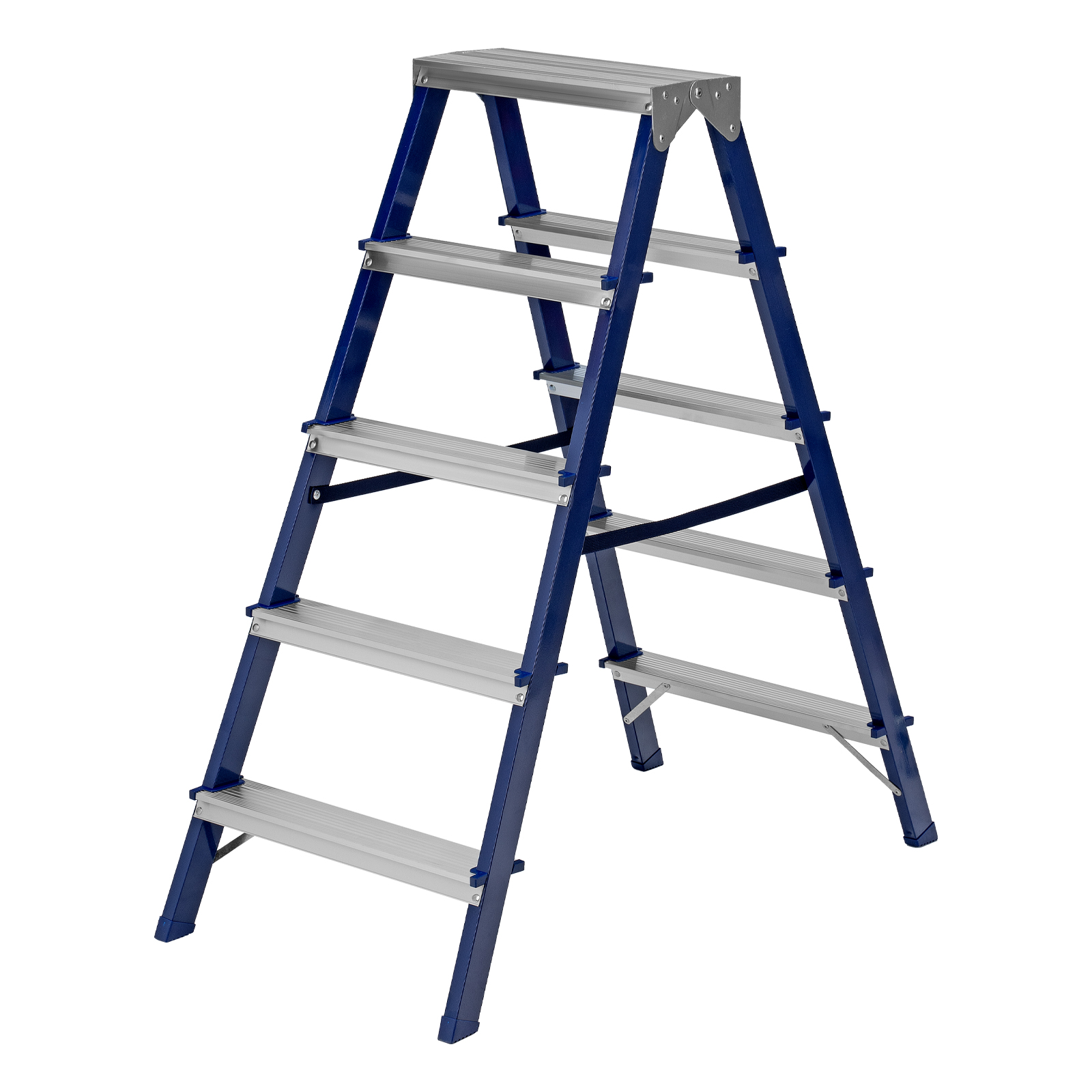 Стремянка двусторонняя 5 ступеней, стальная, Сибртех (97935)