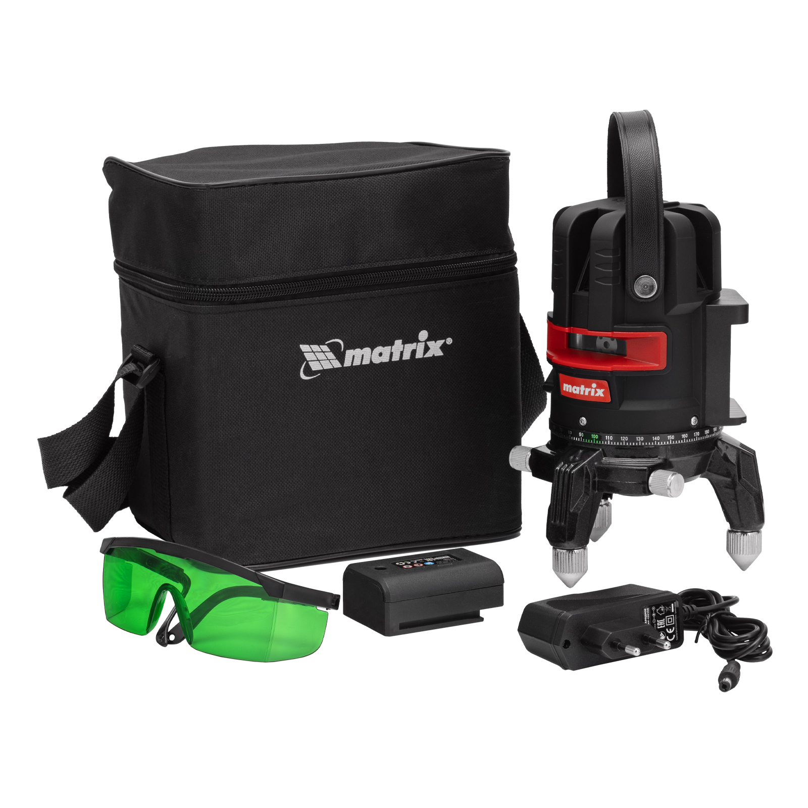 Лазерный уровень ML 06 Green, 30 м, 520 нм, аккумулятор Li 2800 мАч, резьба 5/8" Matrix (35067)