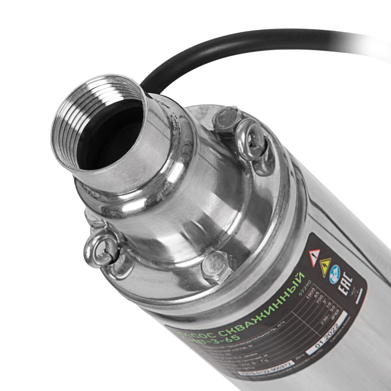 Скважинный насос СНВ-3-65, винтовой, диаметр 3", 700 Вт, 1800 л/ч, напор 65 м Сибртех (97290)