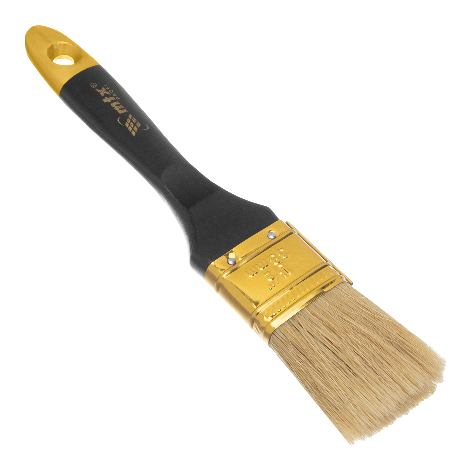 Кисть плоская "Профи" 1.5", натуральная щетина, деревянная ручка MTX (83151)