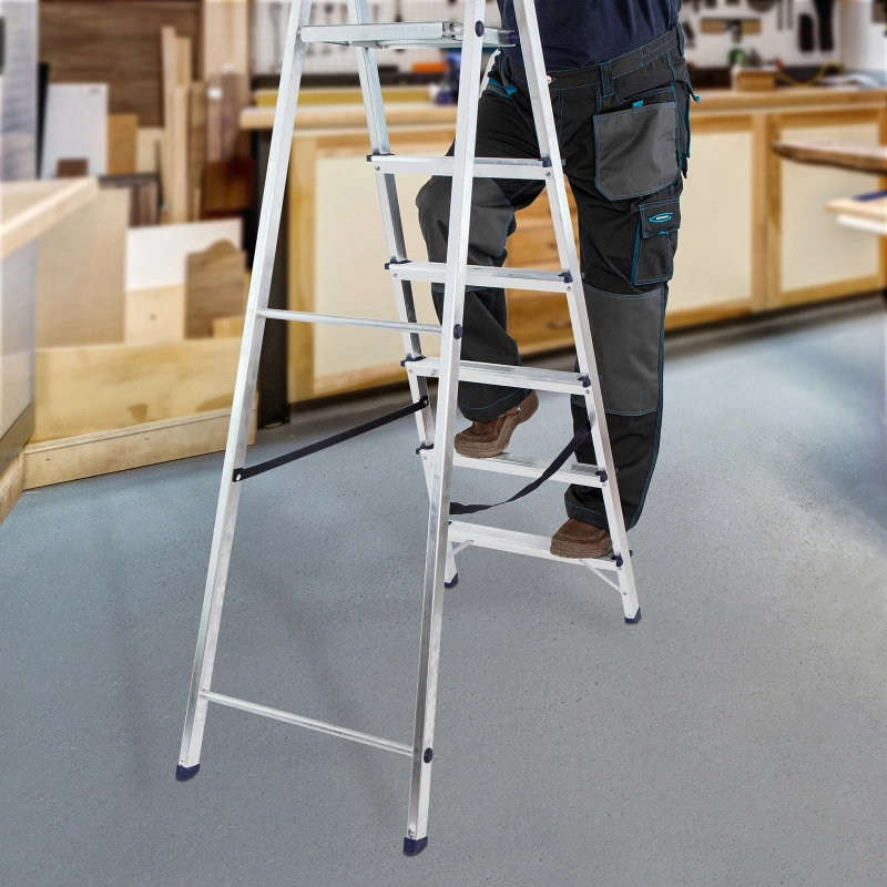 Стремянка усиленная, 6 ступеней, алюминиевая, MTX (9771577)