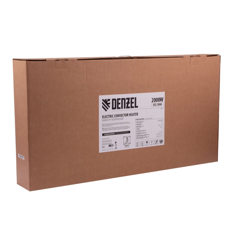 Конвектор электрический XCE-2000, 230 В, 2000 Вт, X-образный нагреватель Denzel (98117)