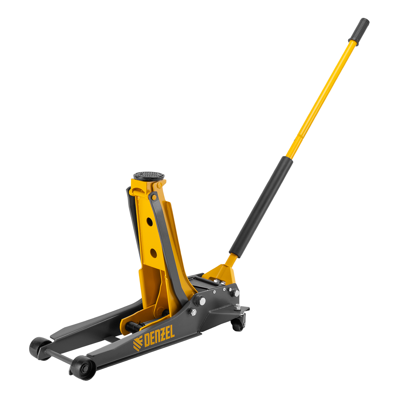 Домкрат гидравлический подкатной, 3 т, 85-610 мм, быстрый подъем, низ. подхват, проф, SUV Denzel (51271)