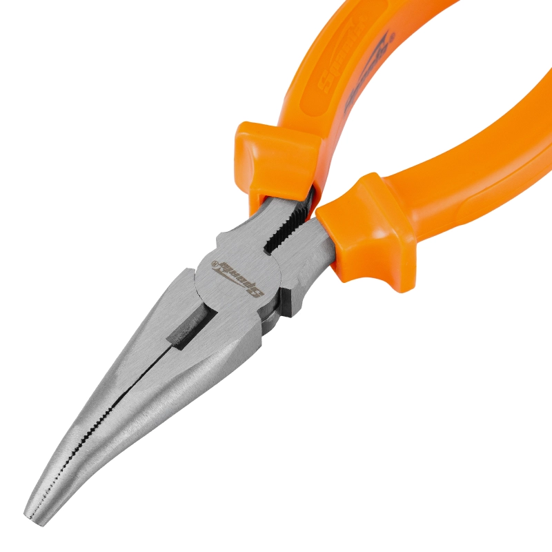 Длинногубцы изогнутые Classic, 160 мм, шлифованные, пластмассовые рукоятки Sparta (17411)