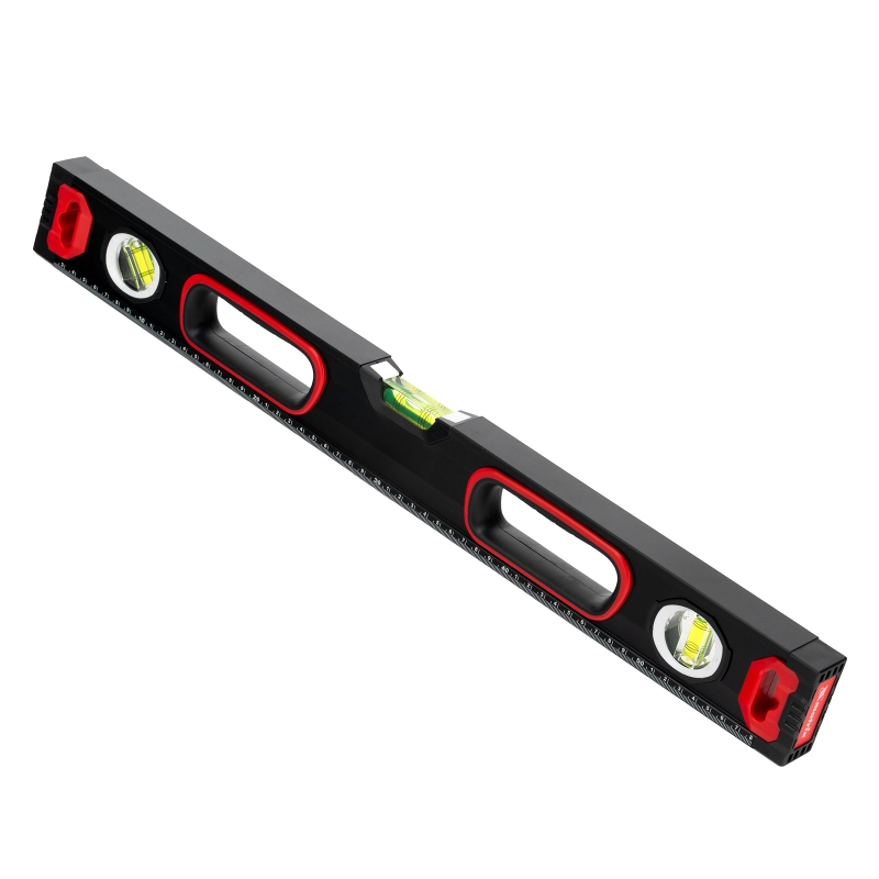 Уровень алюминиевый, усиленный, фрезерованный, 3 глазка, двухкомпонентные рукоятки, 600 мм Matrix (34361)