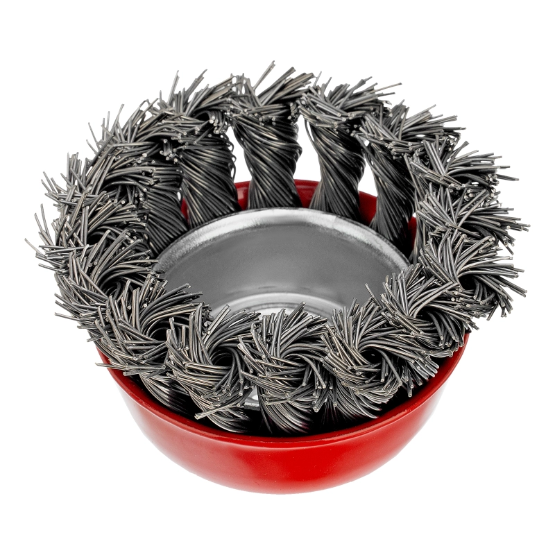 Щетка для УШМ, 65 мм, М14, "чашка", крученая проволока 0.5 мм Matrix (74620)