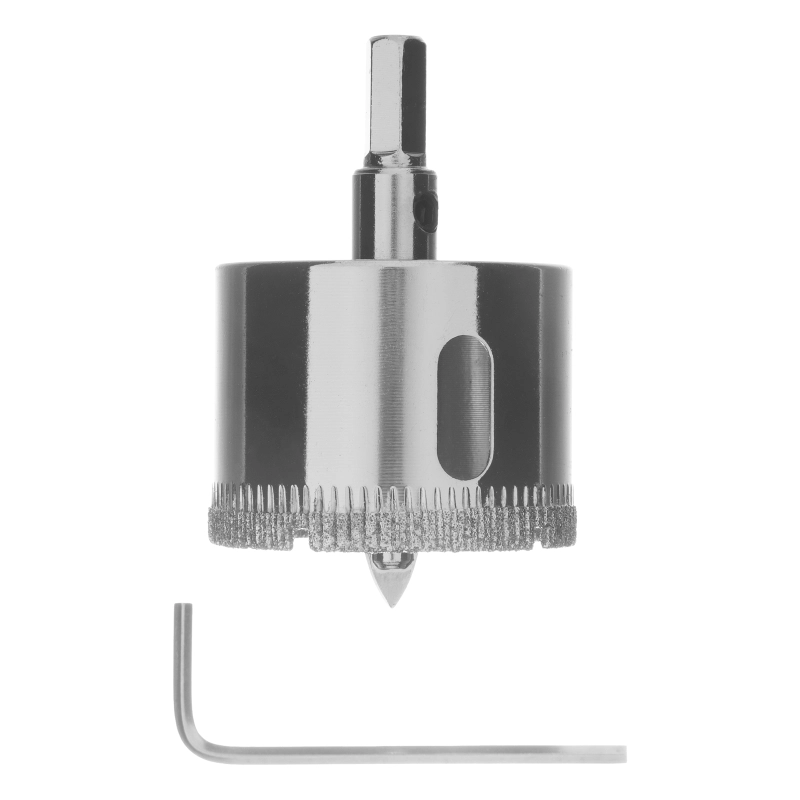 Сверло по керамической плитке и стеклу, 40 х 55 мм, шестигранный хвостовик, с центрующим сверлом Сибртех (72720)