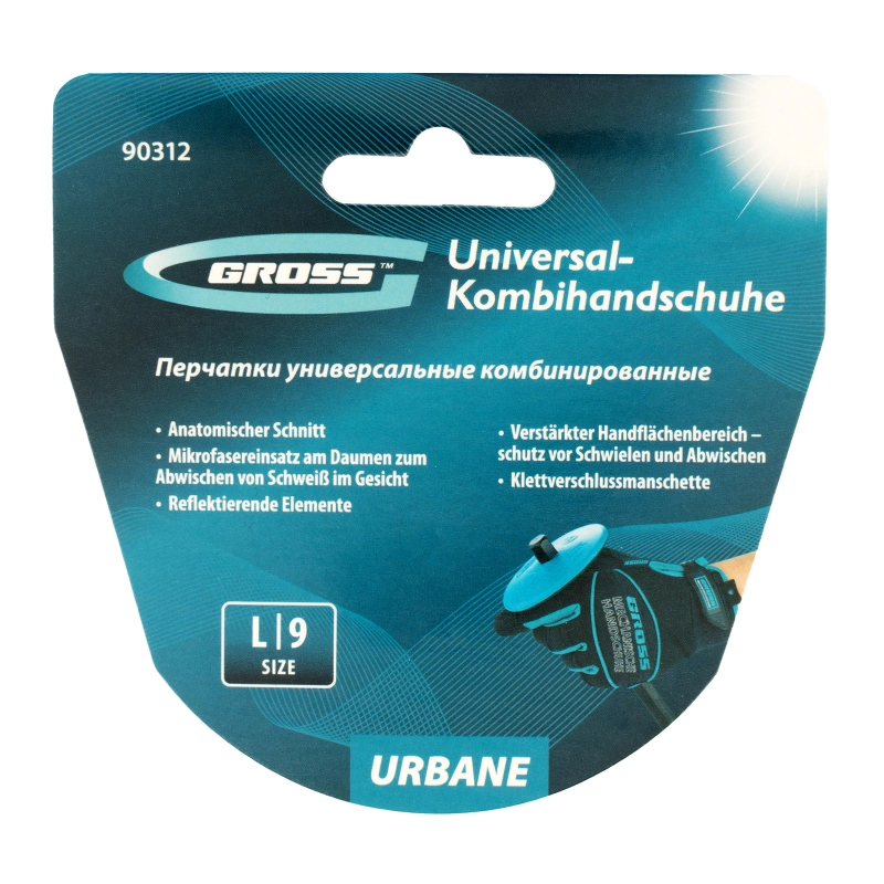 Перчатки универсальные комбинированные, URBANE, размер L (9) Gross (90312)
