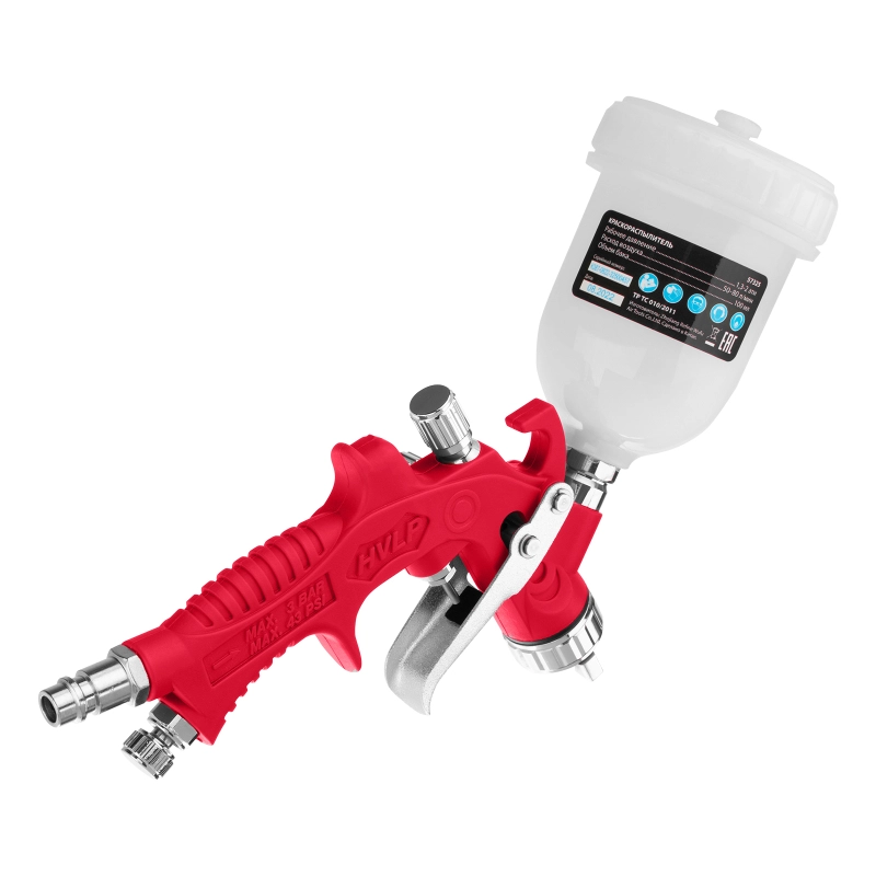 Краскораспылитель HVLP пневмат. с верхним бачком V= 0,1 л, сопло диаметром 0.8 мм Matrix (57325)