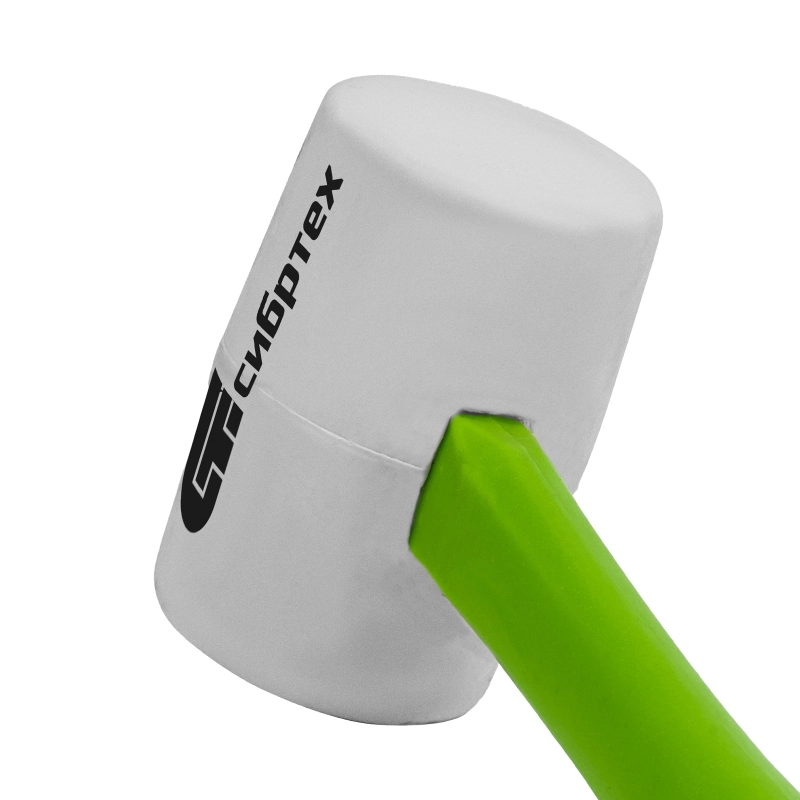 Киянка резиновая, 450 г, белая резина, фибергласовая рукоятка Сибртех (11167)