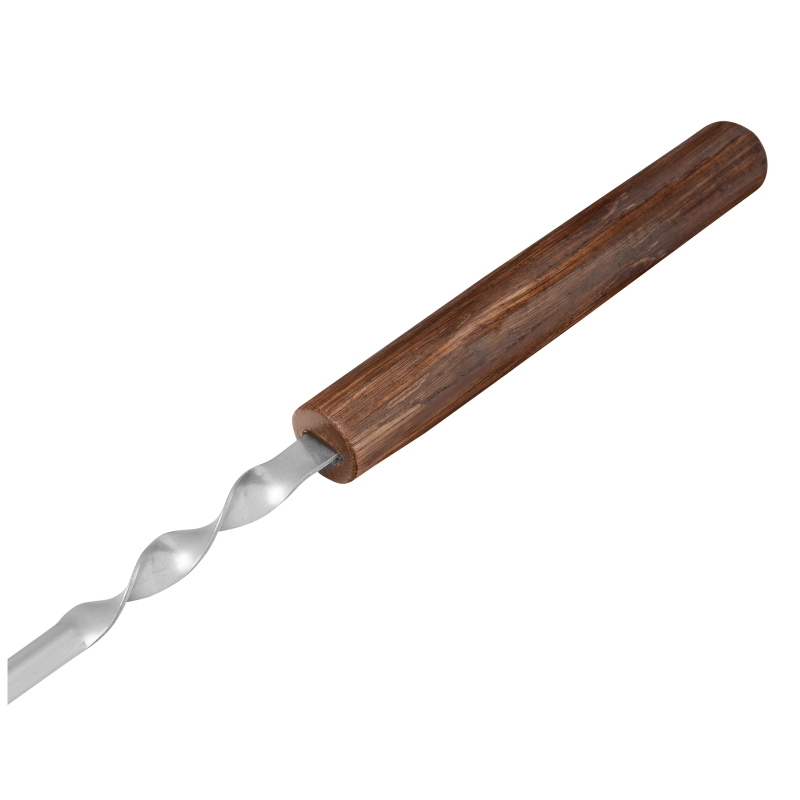 Шампур угловой, 650 x 12 x 1,5 мм, с цельной деревянной рукояткой, нержавеющая сталь, Camping Palisad (69671)