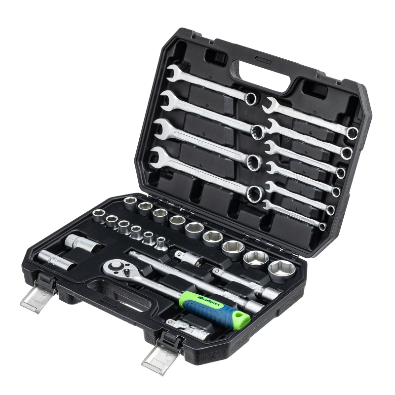 Набор инструментов, 1/2", пластиковый кейс, 32 предмета// Сибртех (13393)