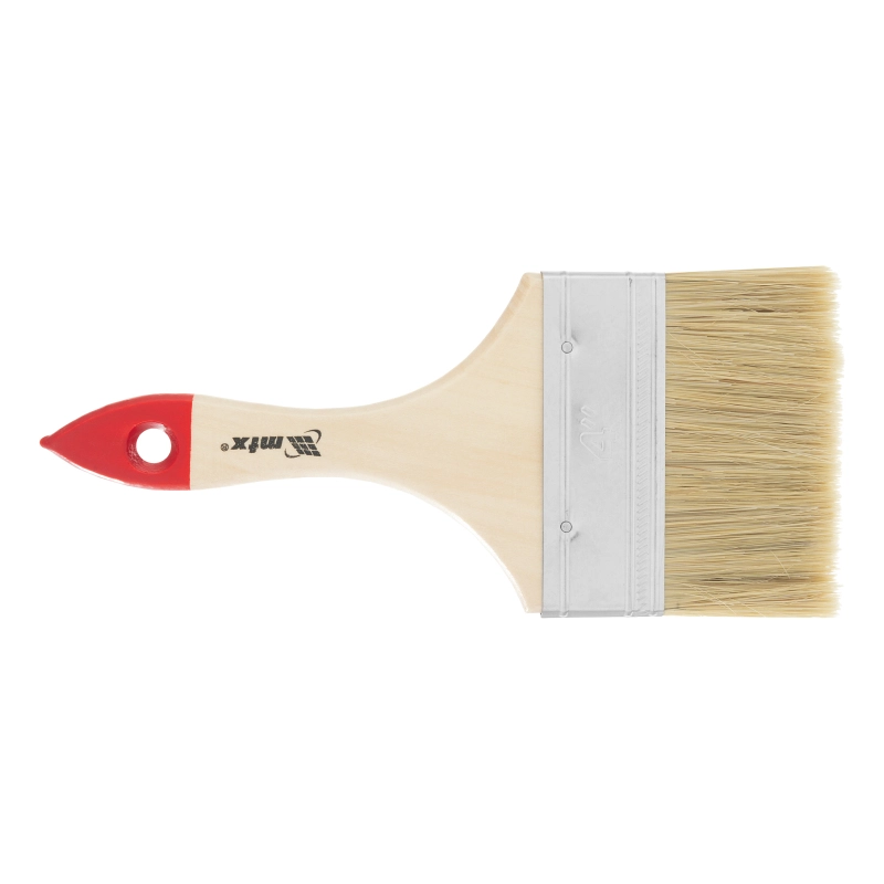 Кисть плоская "Стандарт" 4" (100 мм) натуральная щетина, деревянная ручка MTX (82545)