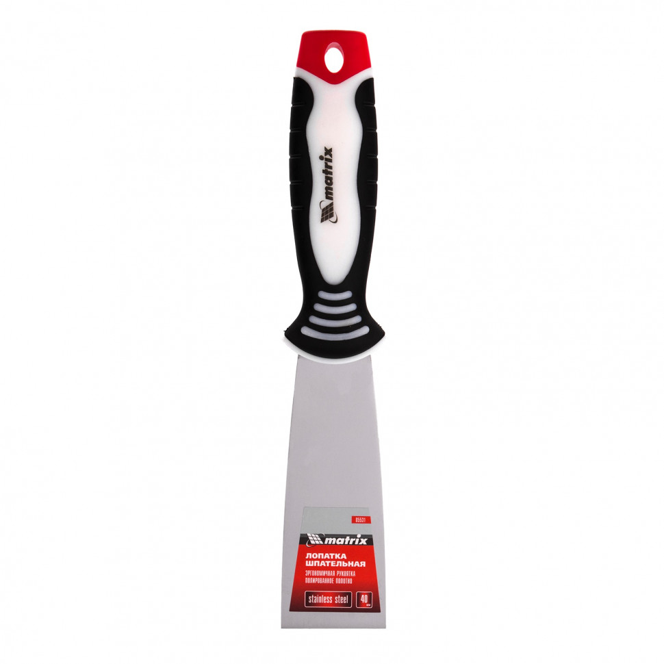 Шпательная лопатка из нержавеющей стали, 40 мм, трехкомпонентная ручка Matrix (85531)