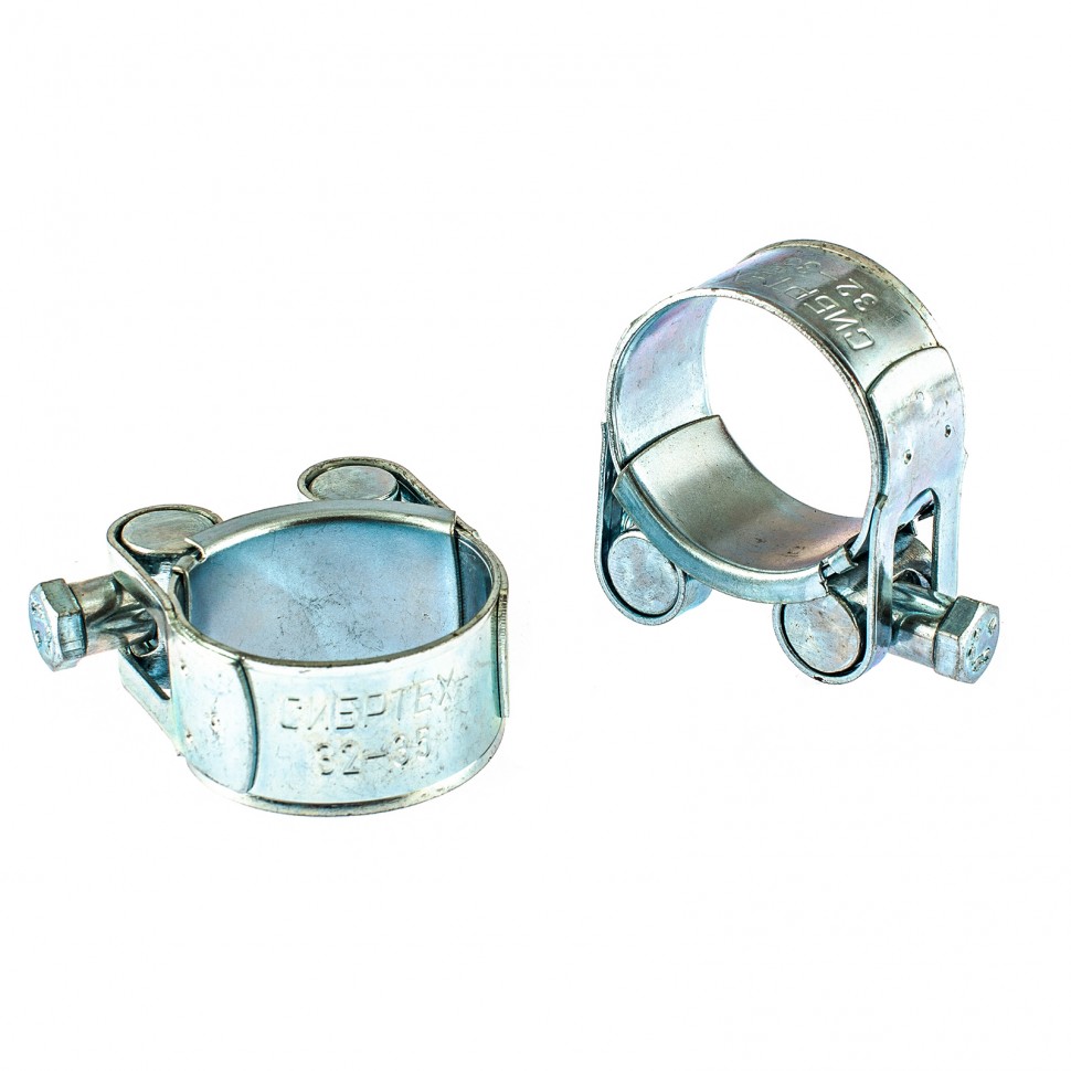 Хомуты металлические, силовые 32-35 мм, ширина 20 мм, шарнирный, W1, 2 шт Сибртех (47519)