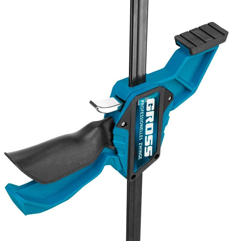 Струбцина реечная, быстрозажимная, пистолетного типа, пошаговый механизм, пластиковый корпус, 900 мм Gross (20708)