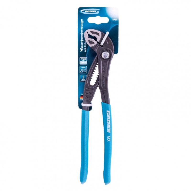 Клещи переставные, кнопочный механизм, обливные рукоятки, 250 мм Gross (15727)