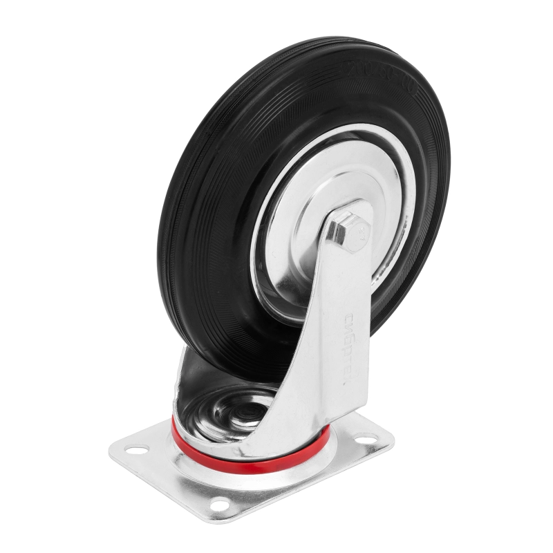 Колесо поворотное D 200 мм, крепление  платформенное Сибртех (68718)