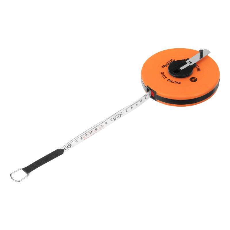 Рулетка геодезическая, 20 м х 12,5 мм, лента ПВХ, закрытый круглый корпус Sparta (312175)