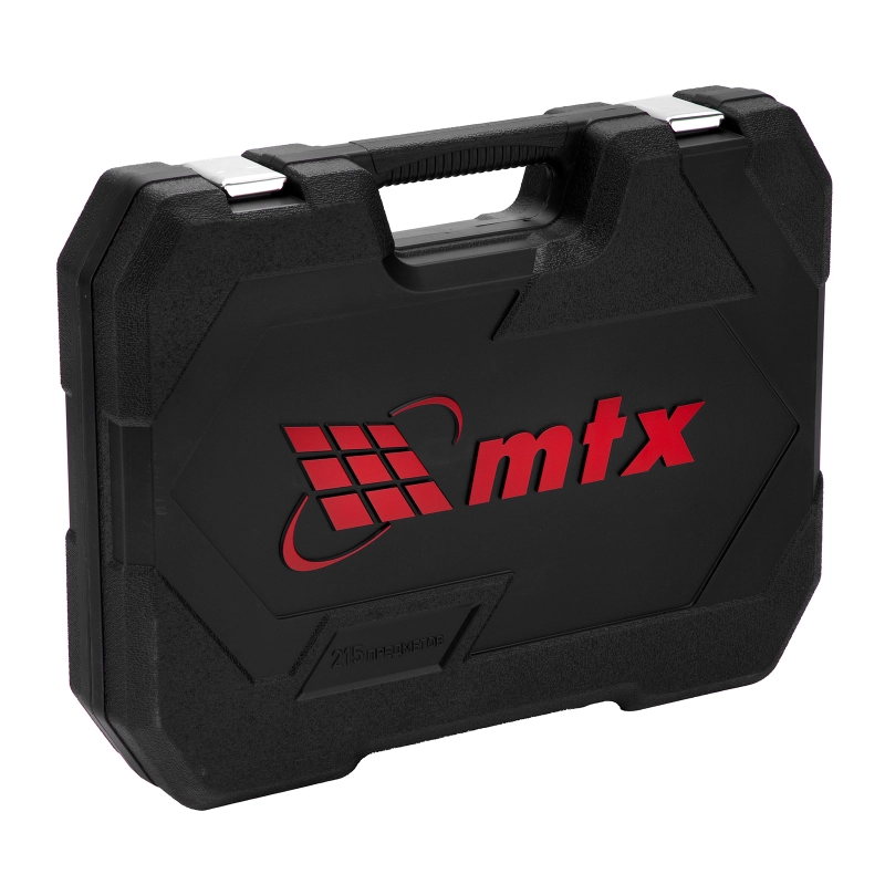 Набор инструментов, 1/2", 3/8", 1/4", пластиковый кейс 215 предметов MTX (13589)