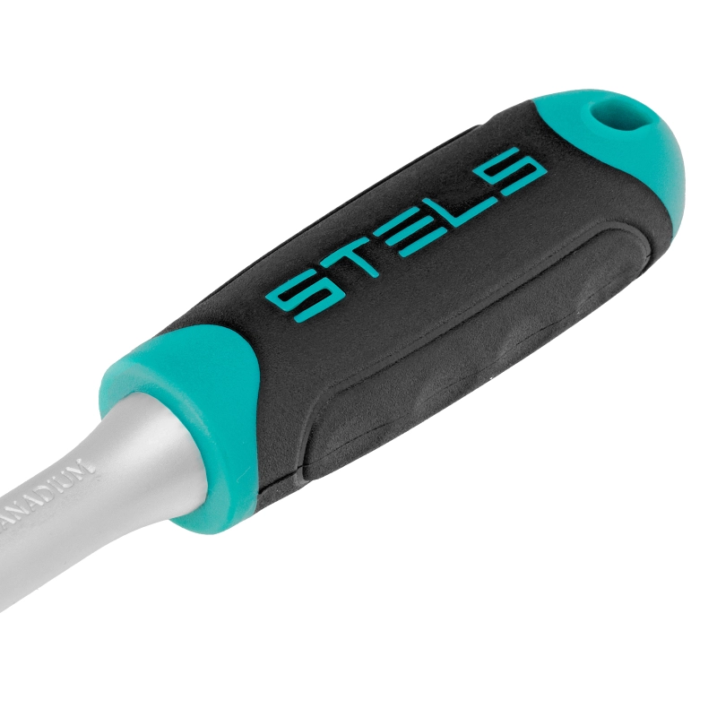 Набор торцевых головок, 1/4", головки 4 - 13 мм, с трещот. ключом, CrV,11 предметов Stels (14125)