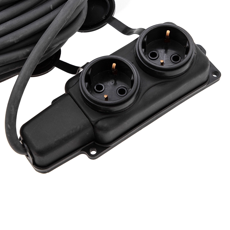 Удлинитель силовой 20 м, 16А, тип УХз16, КГ 3 x 1.5 мм, 2 розетки, Сибртех (95882)