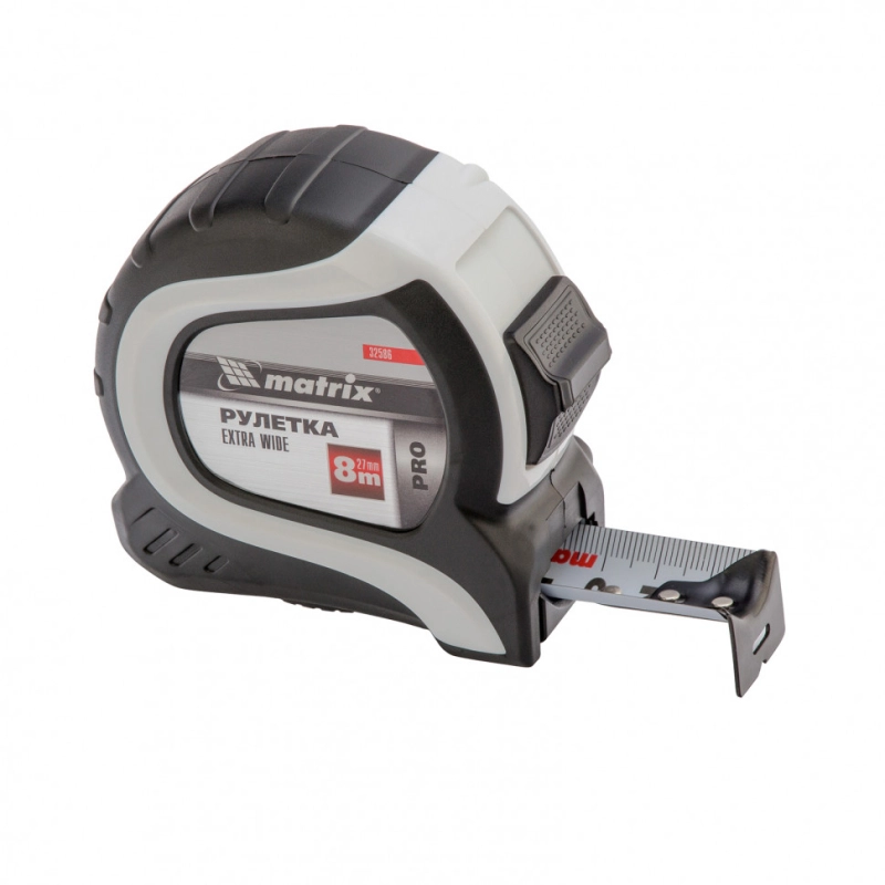 Рулетка Extra Wide,8 м x 27 мм,двухкомпонентный корпус,Pro Matrix (32586)
